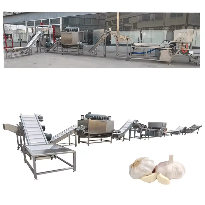 Garlic Processing Line Full-automatic Ultrasonic Clearing Machine And Garlic Flapping Machine