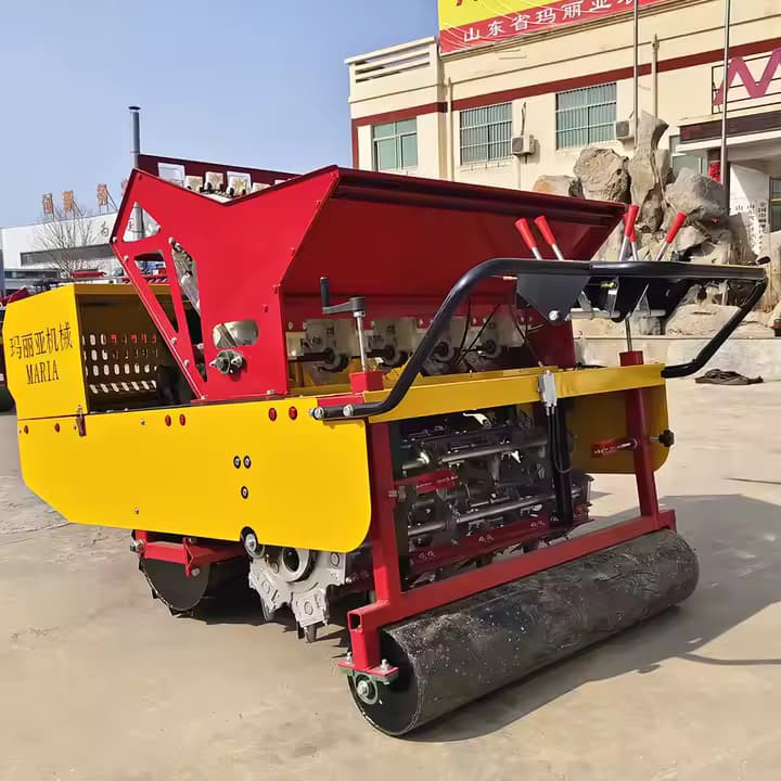 Compact Garlic Planter Manual 5 Adjustable Depths 4.6Rows Seeding Machine Precise Sowing Consistent Spacing Uniform Seed Distribution for Farming Garlic Seeder
